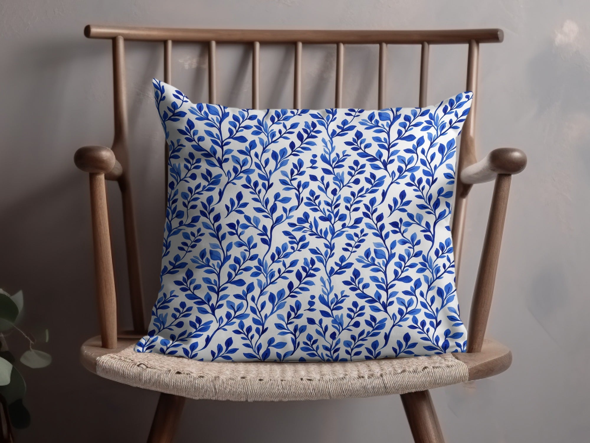 Elegant Navy Blue Botanical Leaves All Over Pattern Digital - Moore and Mountain