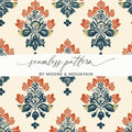 Elegant Seamless Indian Pattern Floral Design Digital Geometric - Moore and Mountain
