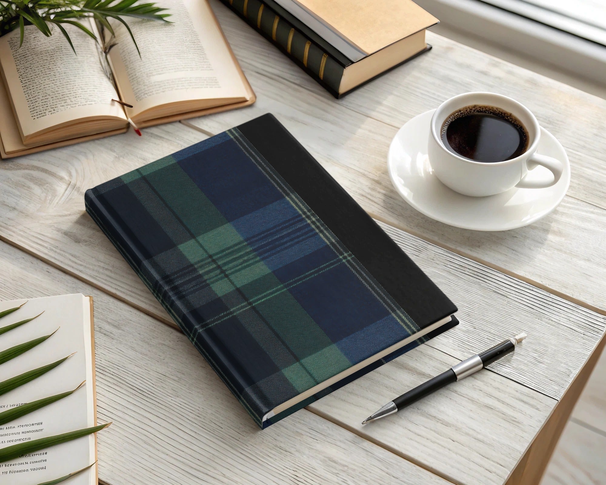 Elegant Seamless Navy Blue Tartan Fashionable Fabric - Moore and Mountain