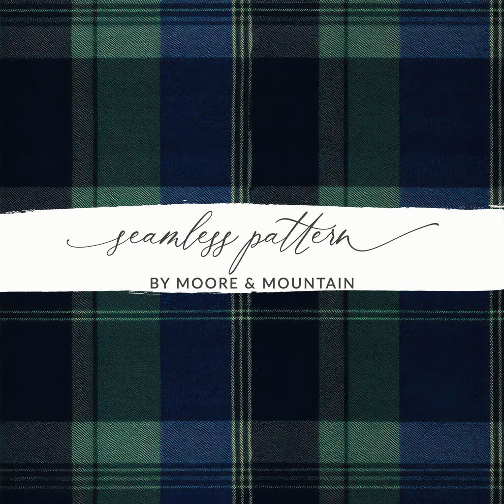 Elegant Seamless Navy Blue Tartan Fashionable Fabric - Moore and Mountain