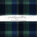 Elegant Seamless Navy Blue Tartan Fashionable Fabric - Moore and Mountain