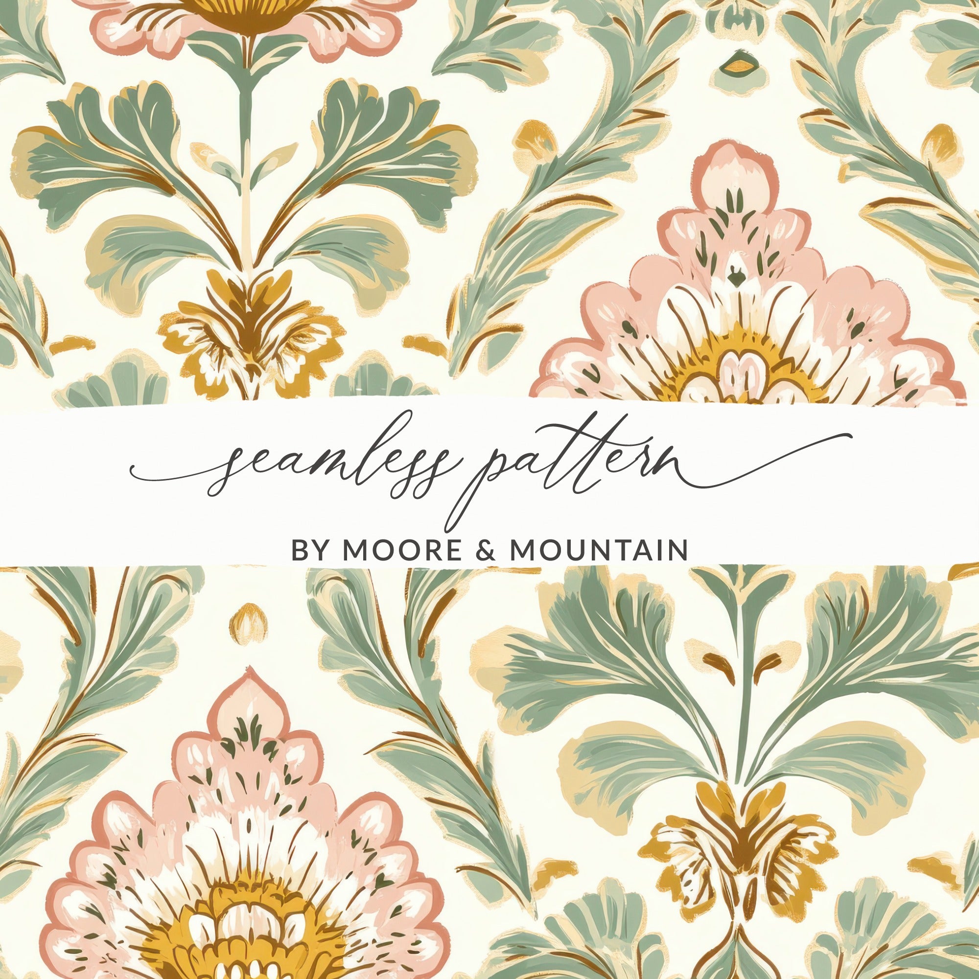 Elegant Vintage Floral Chintz Pattern for Textile Design - Moore and Mountain
