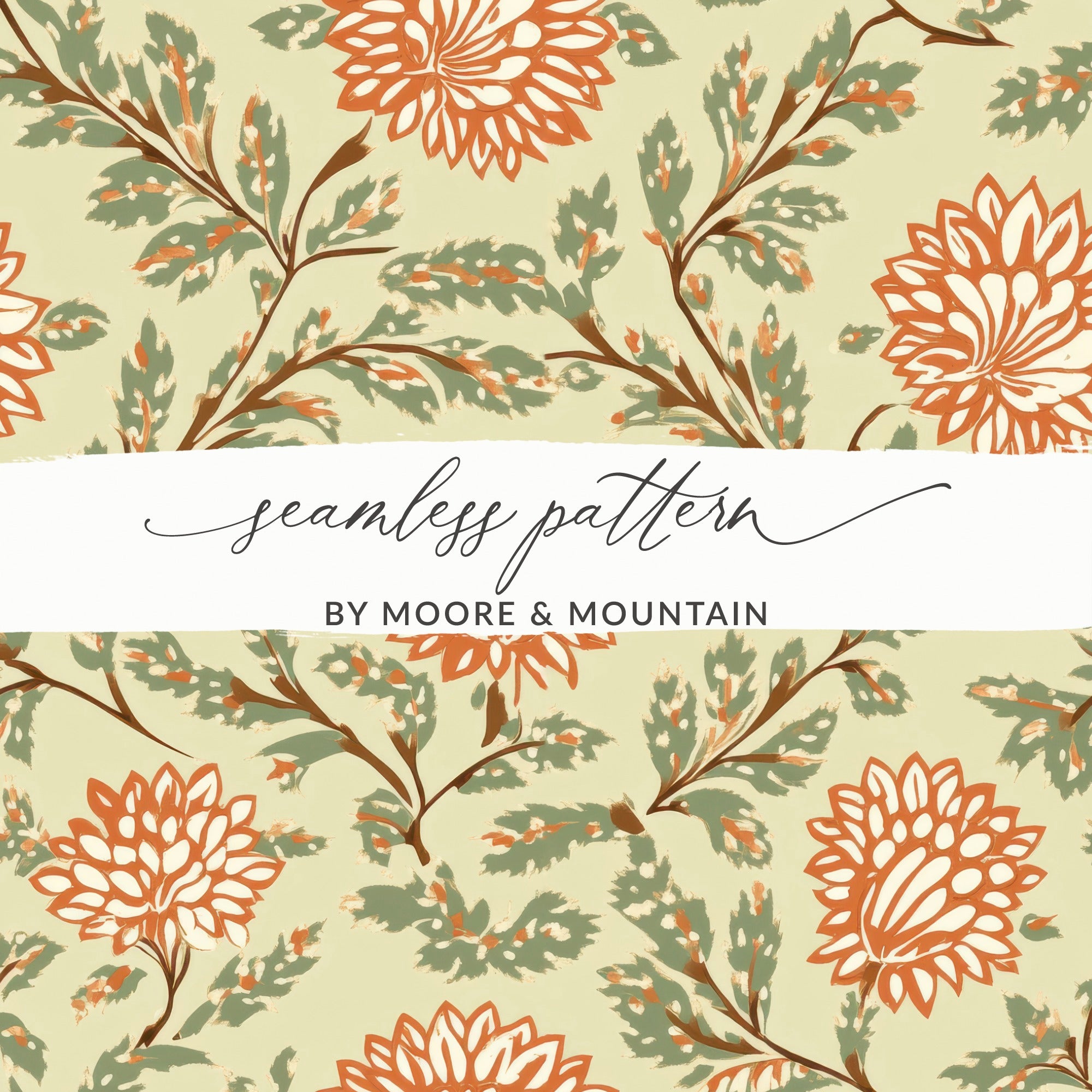 Exquisite Floral and Foliage Chintz Seamless Pattern Vintage Chintz Seamless Pattern - Moore and Mountain