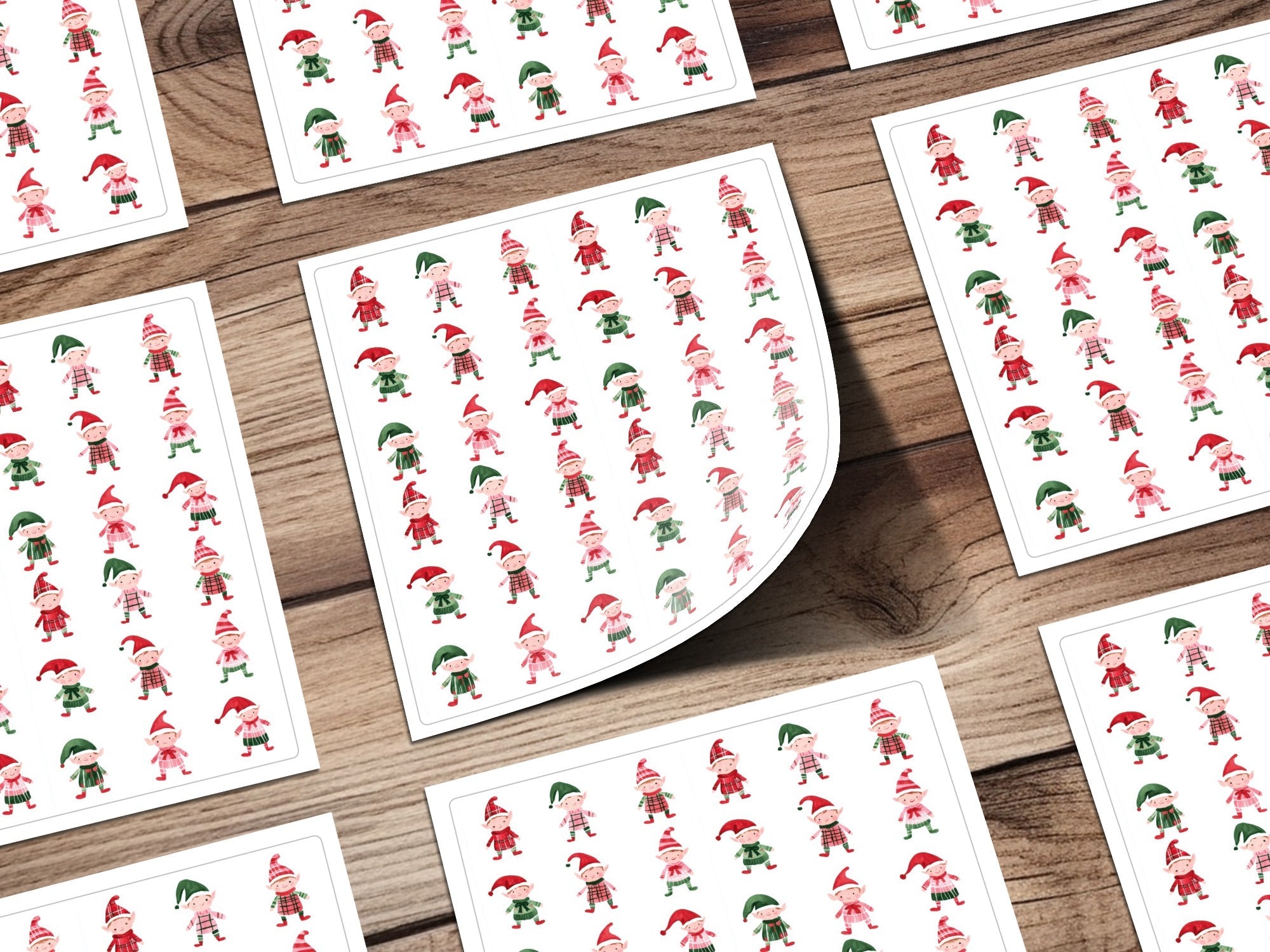 Festive Christmas Elves Pattern Holiday Season Fun Digital - Moore and Mountain