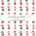 Festive Christmas Elves Pattern Holiday Season Fun Digital - Moore and Mountain