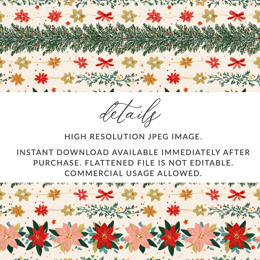 Festive Floral Christmas Theme Design Celebration Time Digital - Moore and Mountain