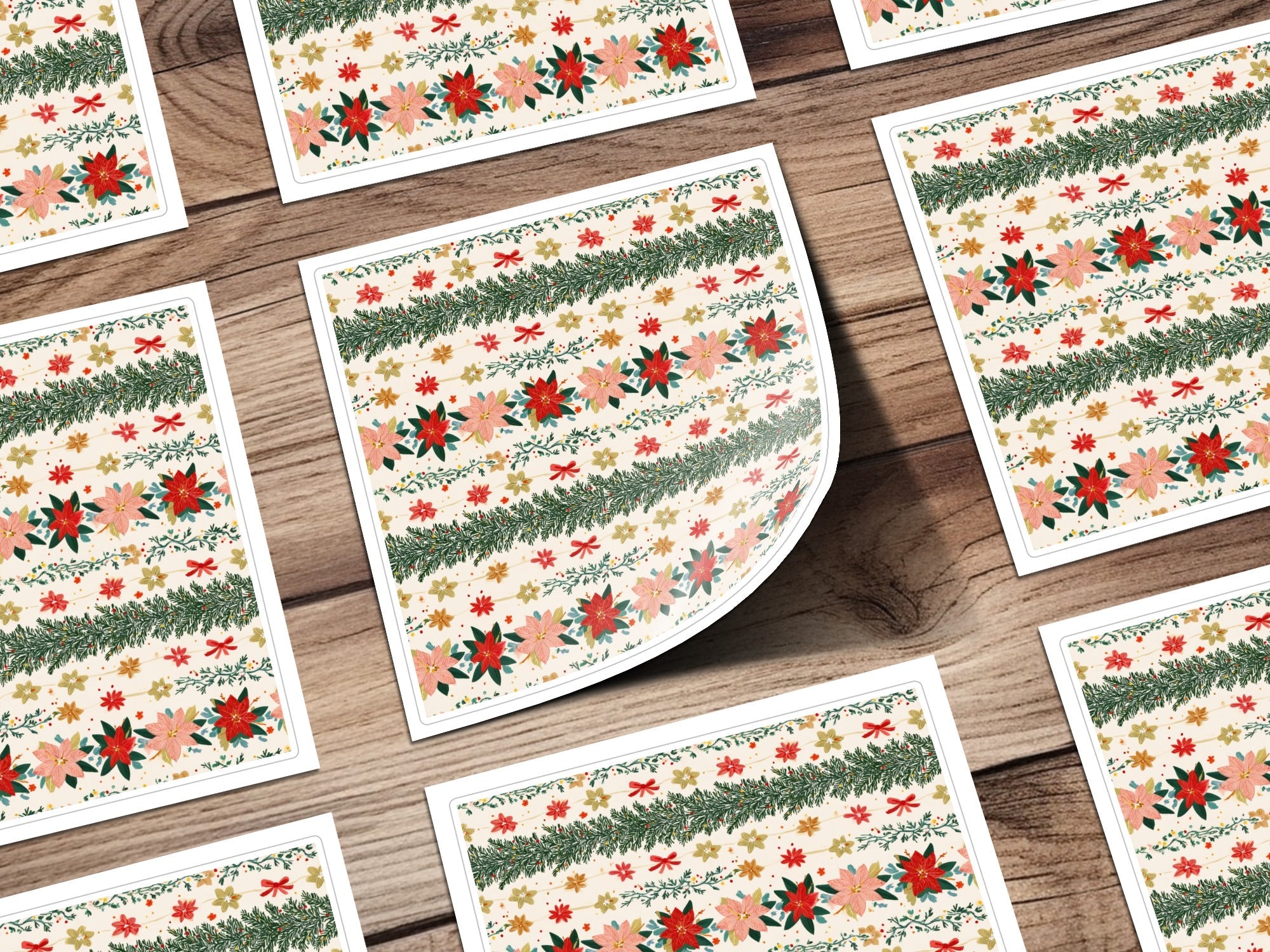 Festive Floral Christmas Theme Design Celebration Time Digital - Moore and Mountain