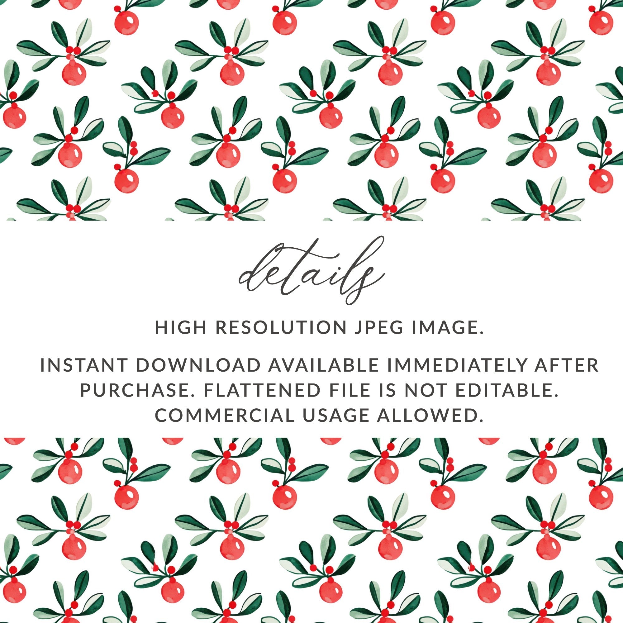 Festive Floral Delight with Ornaments for Winter Season Digital - Moore and Mountain