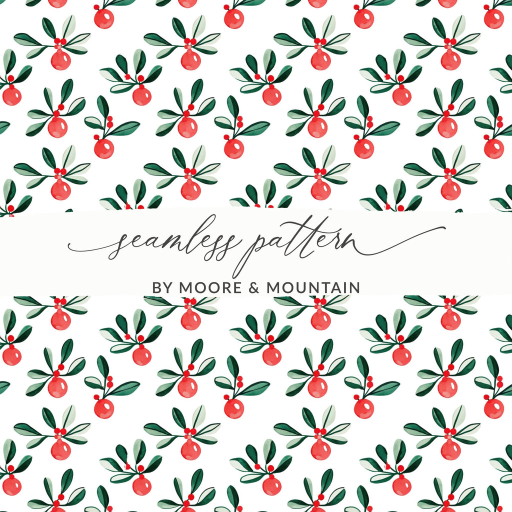 Festive Floral Delight with Ornaments for Winter Season Digital - Moore and Mountain