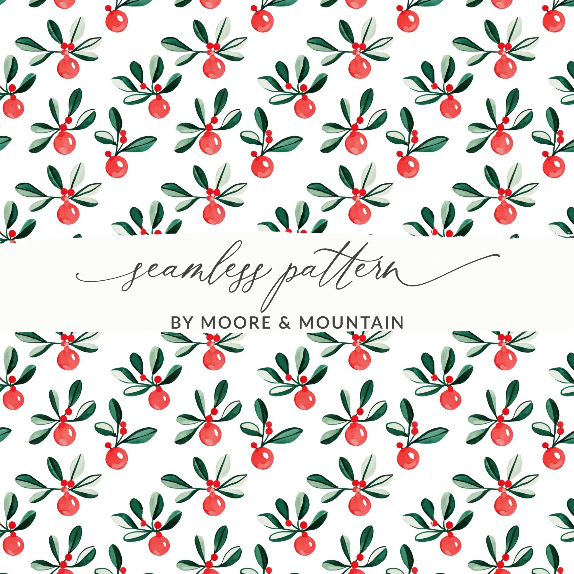 Festive Floral Delight with Ornaments for Winter Season Digital - Moore and Mountain