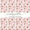 Festive Holly Berries On Plaid Background Great Gift Digital - Moore and Mountain