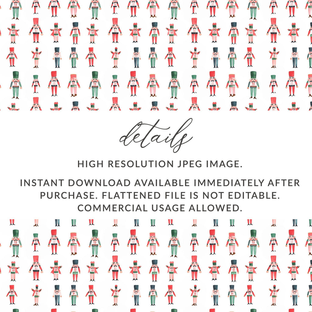 Festive Nutcrackers Pattern Repeating Background Image Digital - Moore and Mountain