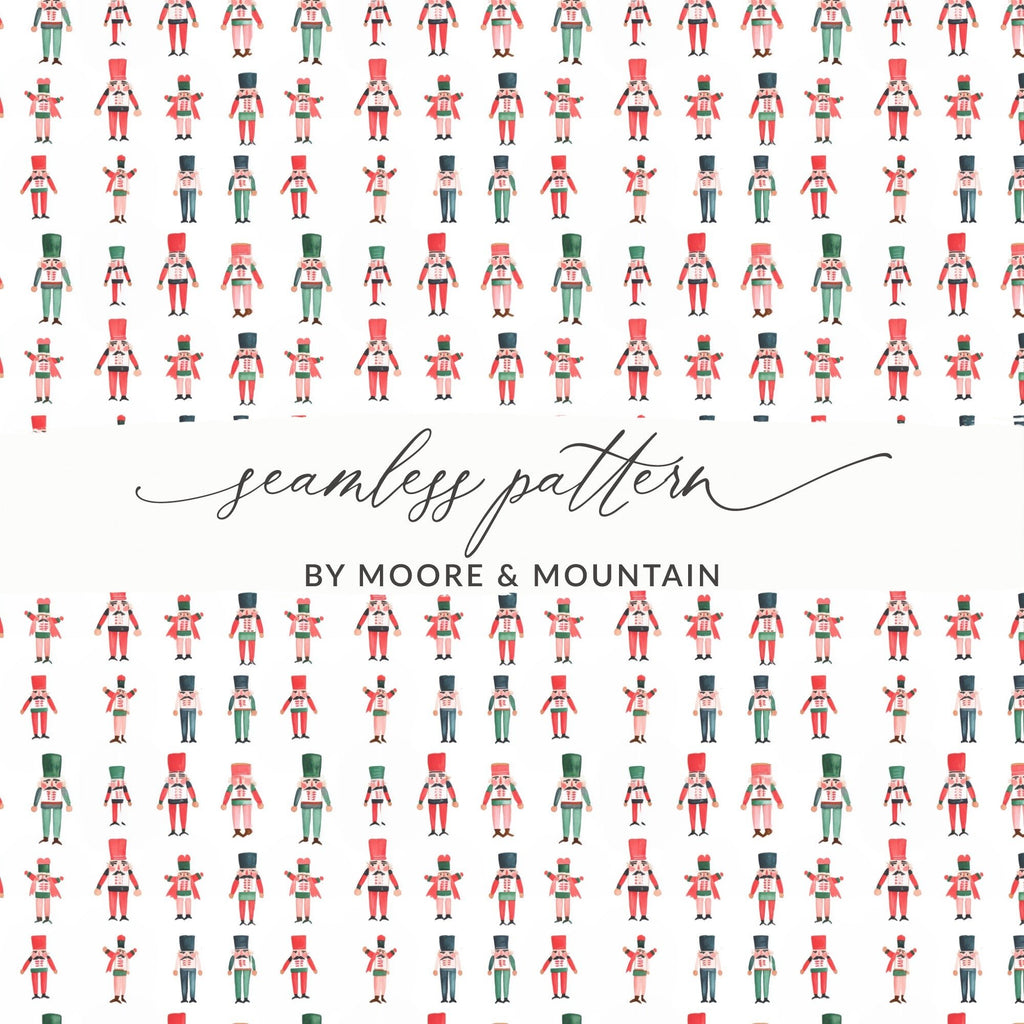 Festive Nutcrackers Pattern Repeating Background Image Digital - Moore and Mountain