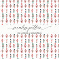 Festive Nutcrackers Pattern Repeating Background Image Digital - Moore and Mountain
