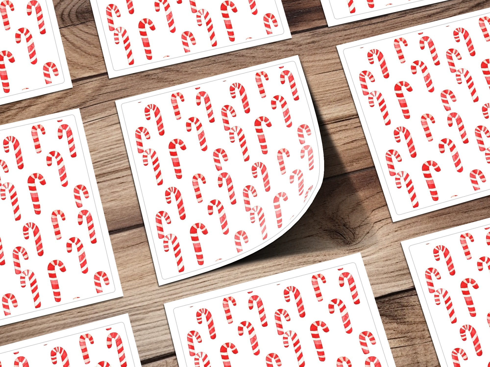 Festive Red and White Candy Canes Seamless Pattern Digital - Moore and Mountain