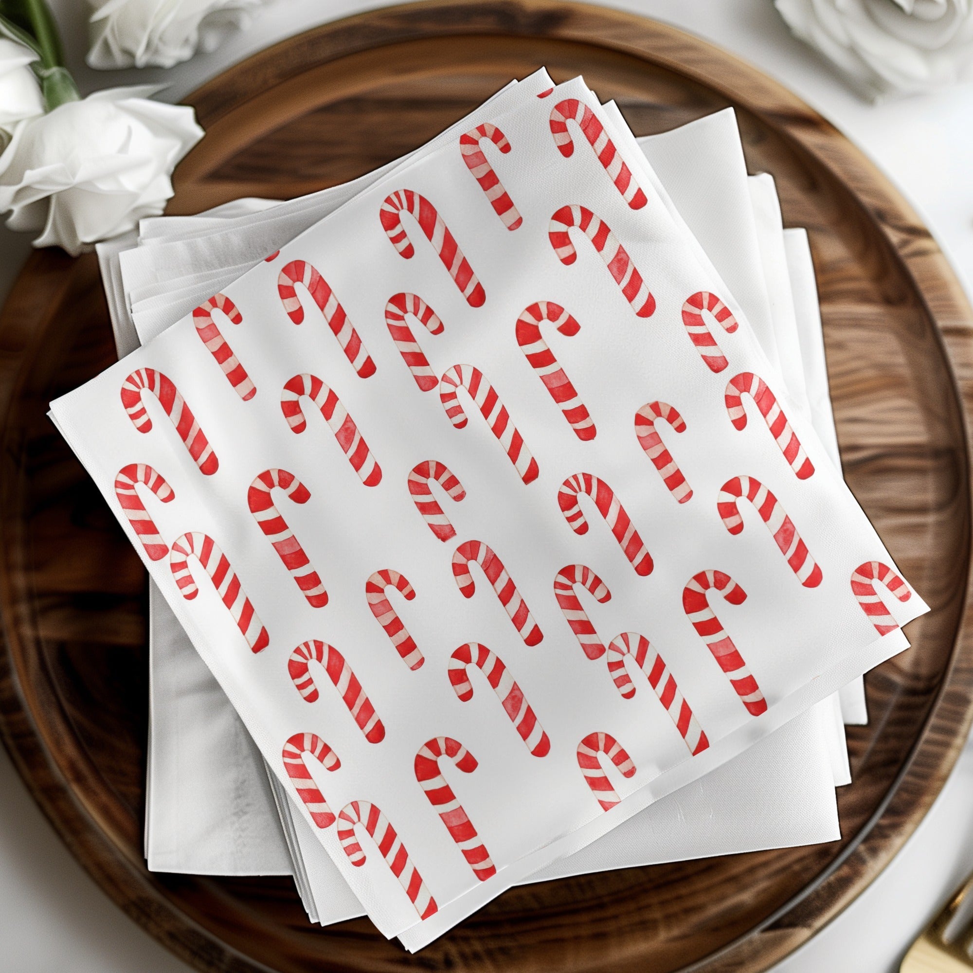 Festive Red and White Candy Canes Seamless Pattern Digital - Moore and Mountain
