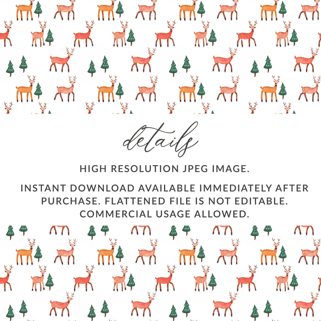 Festive Reindeer Forest Pattern Design Inspiration Digital - Moore and Mountain