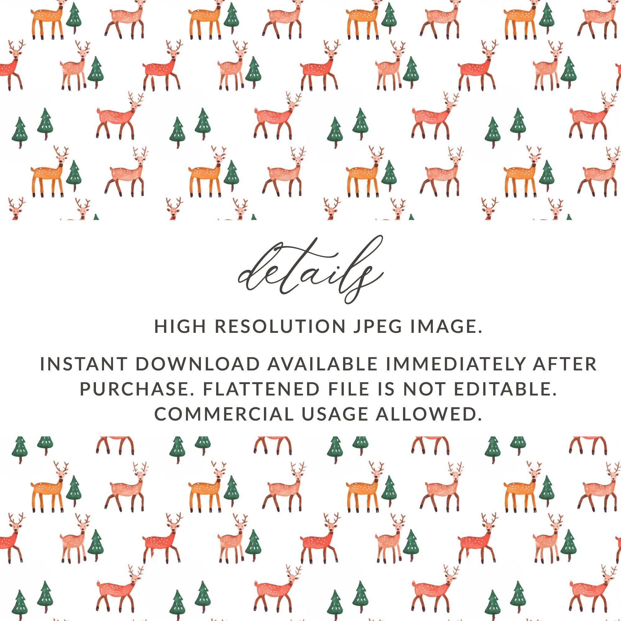 Festive Reindeer Forest Pattern Design Inspiration Digital - Moore and Mountain