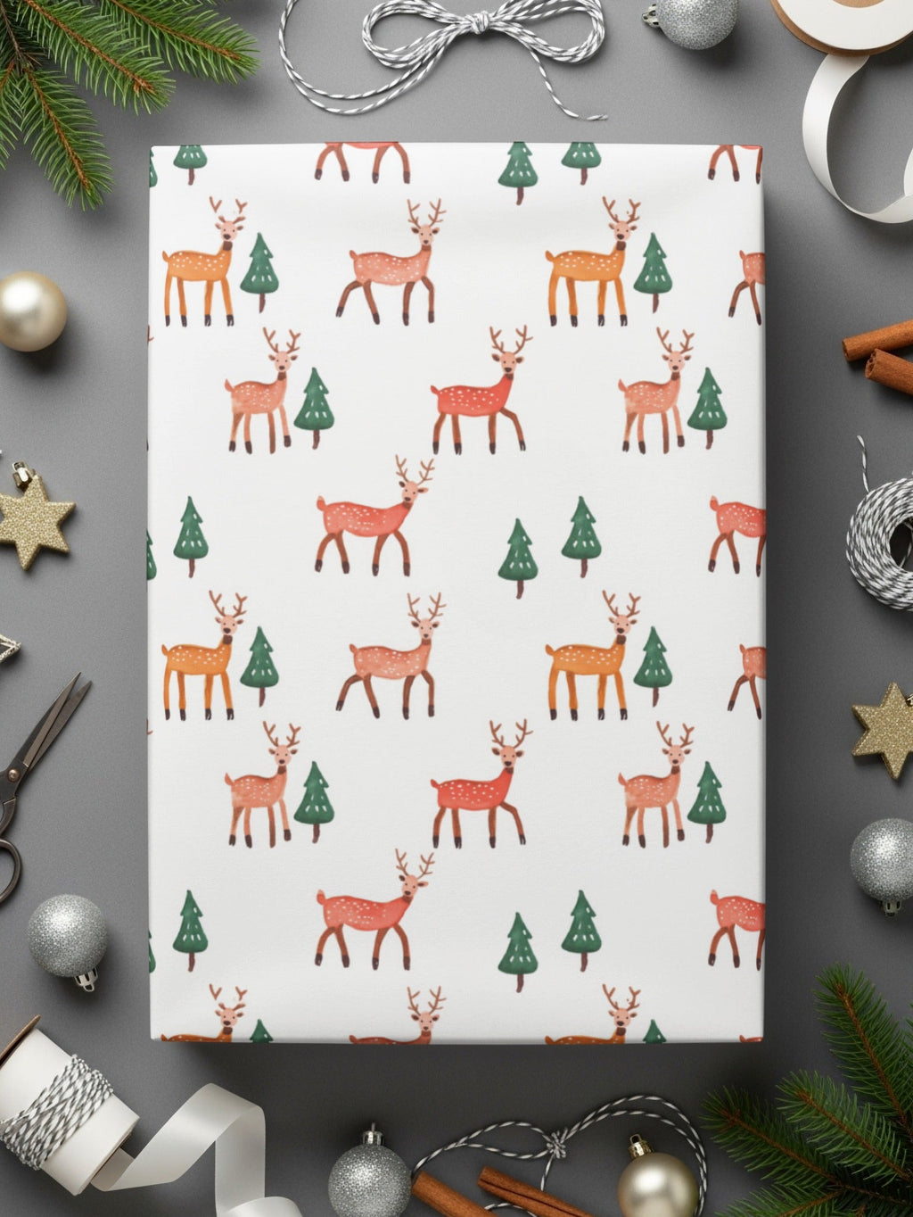 Festive Reindeer Forest Pattern Design Inspiration Digital - Moore and Mountain