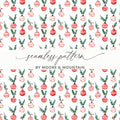 Festive Watercolor Christmas Ornaments Pattern Digital - Moore and Mountain