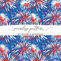 Fireworks Digital Paper, Patriotic Seamless Pattern, 4th of July Digital Download, Fabric Design, Scrapbooking Paper, Red White and Blue - Moore and Mountain