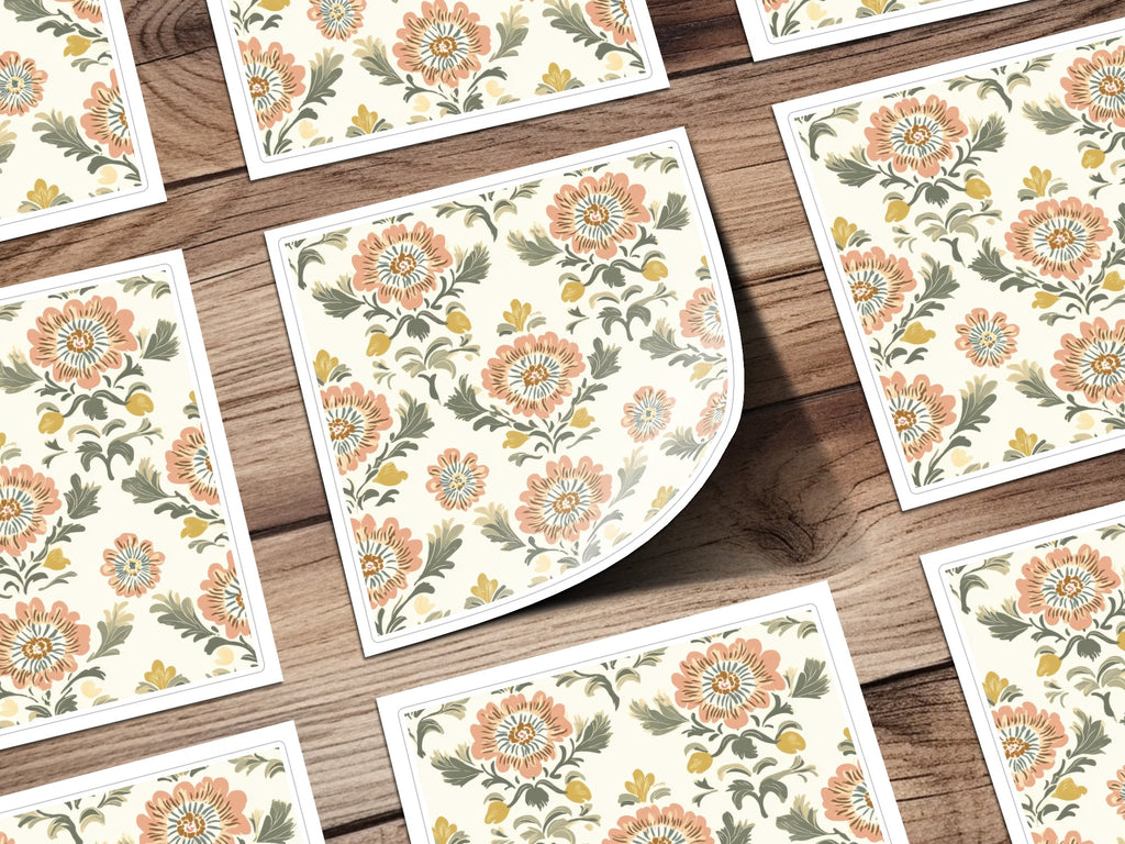 Floral Arrangement Featuring A Seamless Indian Pattern Floral Chintz - Moore and Mountain