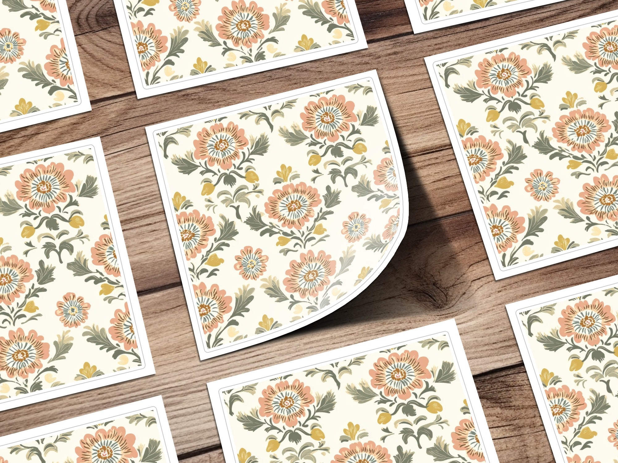 Floral Arrangement Featuring A Seamless Indian Pattern Floral Chintz - Moore and Mountain