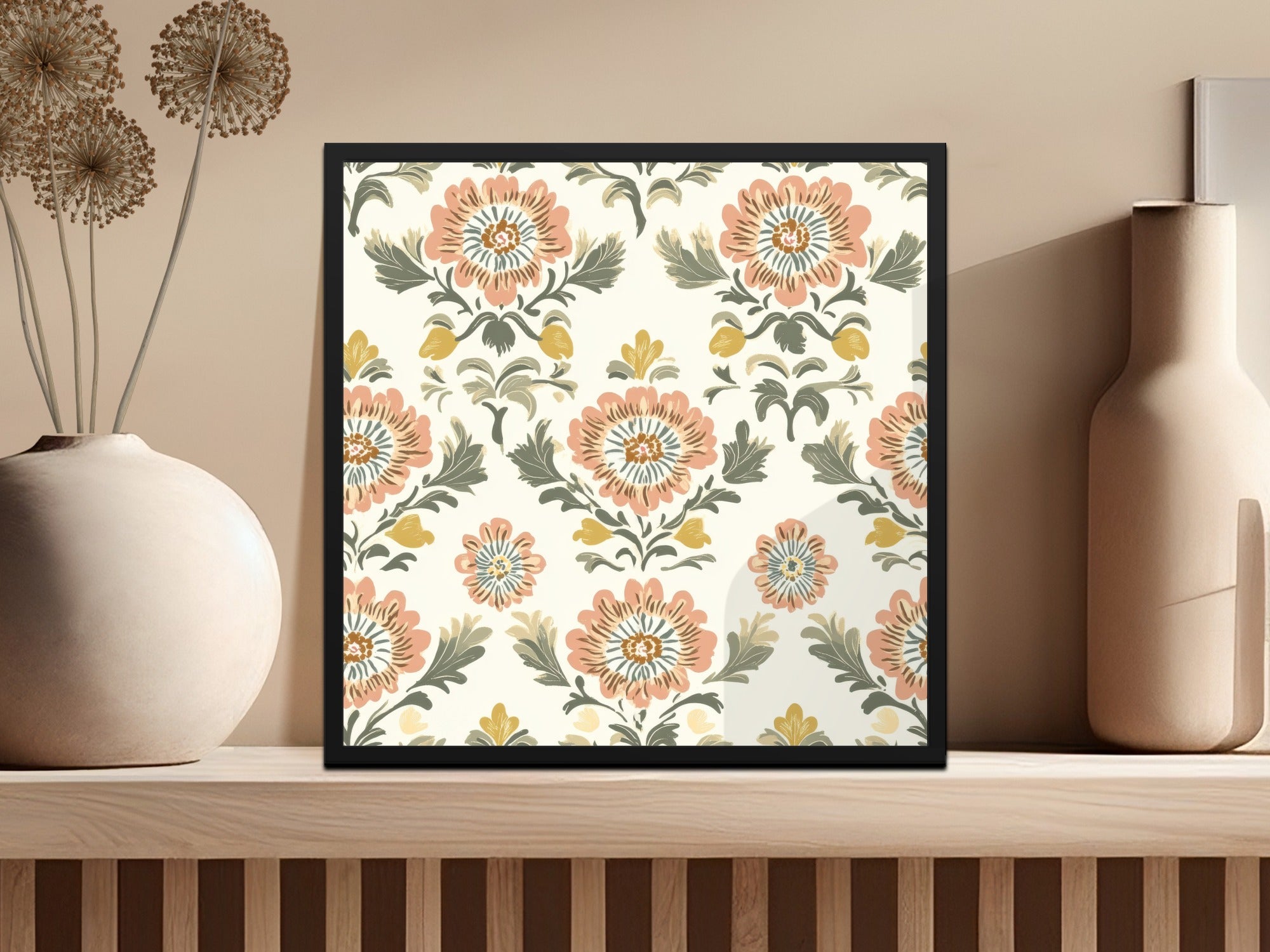 Floral Arrangement Featuring A Seamless Indian Pattern Floral Chintz - Moore and Mountain
