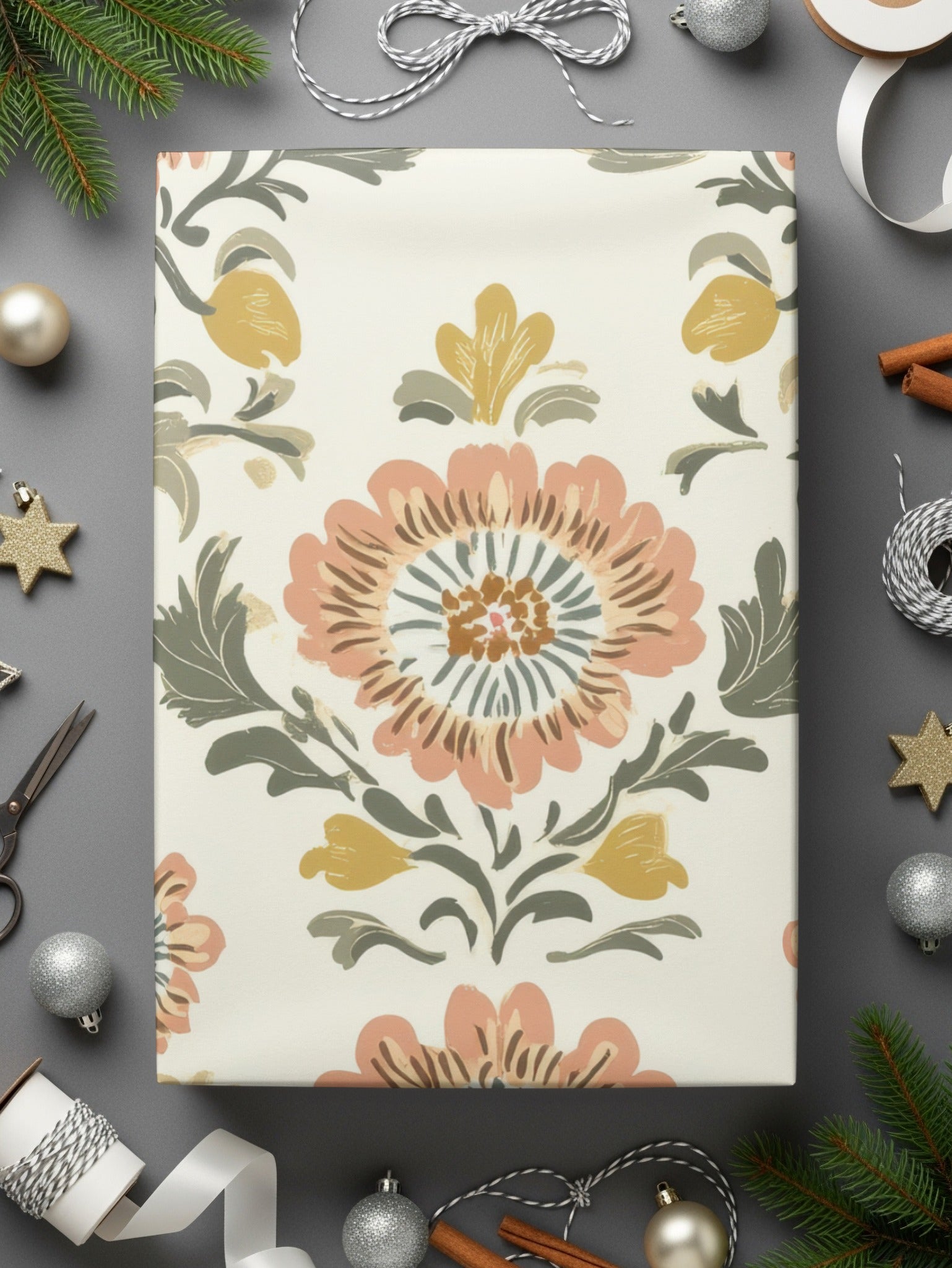 Floral Arrangement Featuring A Seamless Indian Pattern Floral Chintz - Moore and Mountain