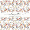 Floral Butterfly Digital Paper, Watercolor Butterfly Seamless Pattern, Fabric Design, Scrapbooking Paper, Digital Download - Moore and Mountain