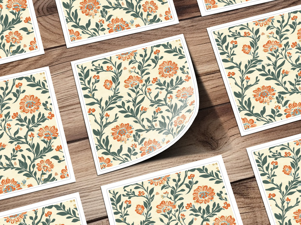 Floral Delight Kalamkari Seamless Pattern Delicate Chintz Background - Moore and Mountain