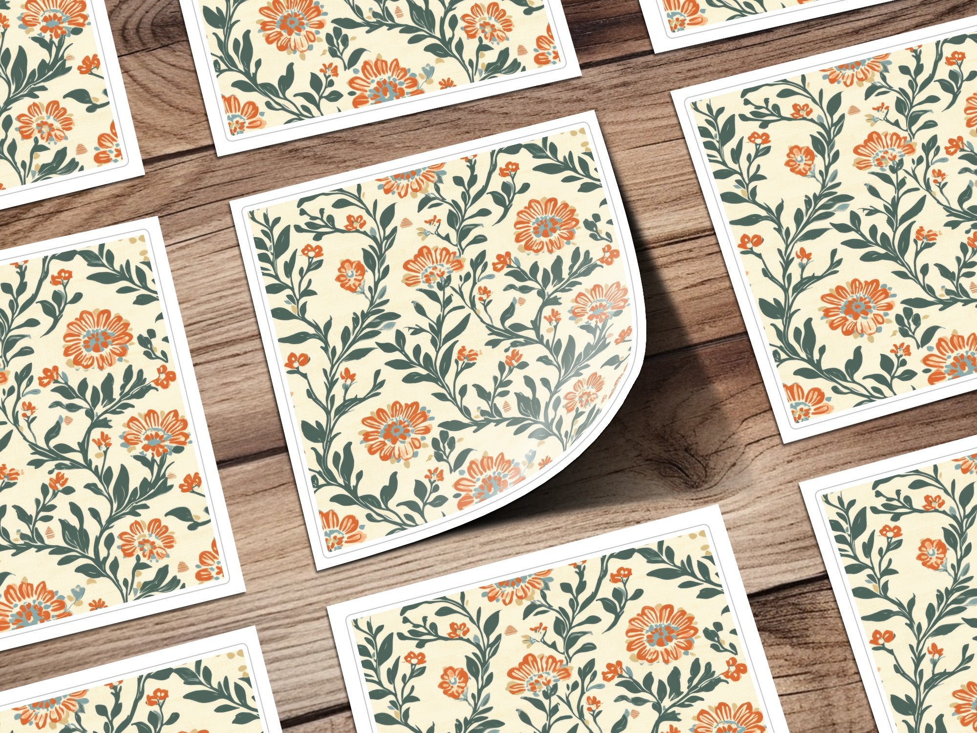 Floral Delight Kalamkari Seamless Pattern Delicate Chintz Background - Moore and Mountain