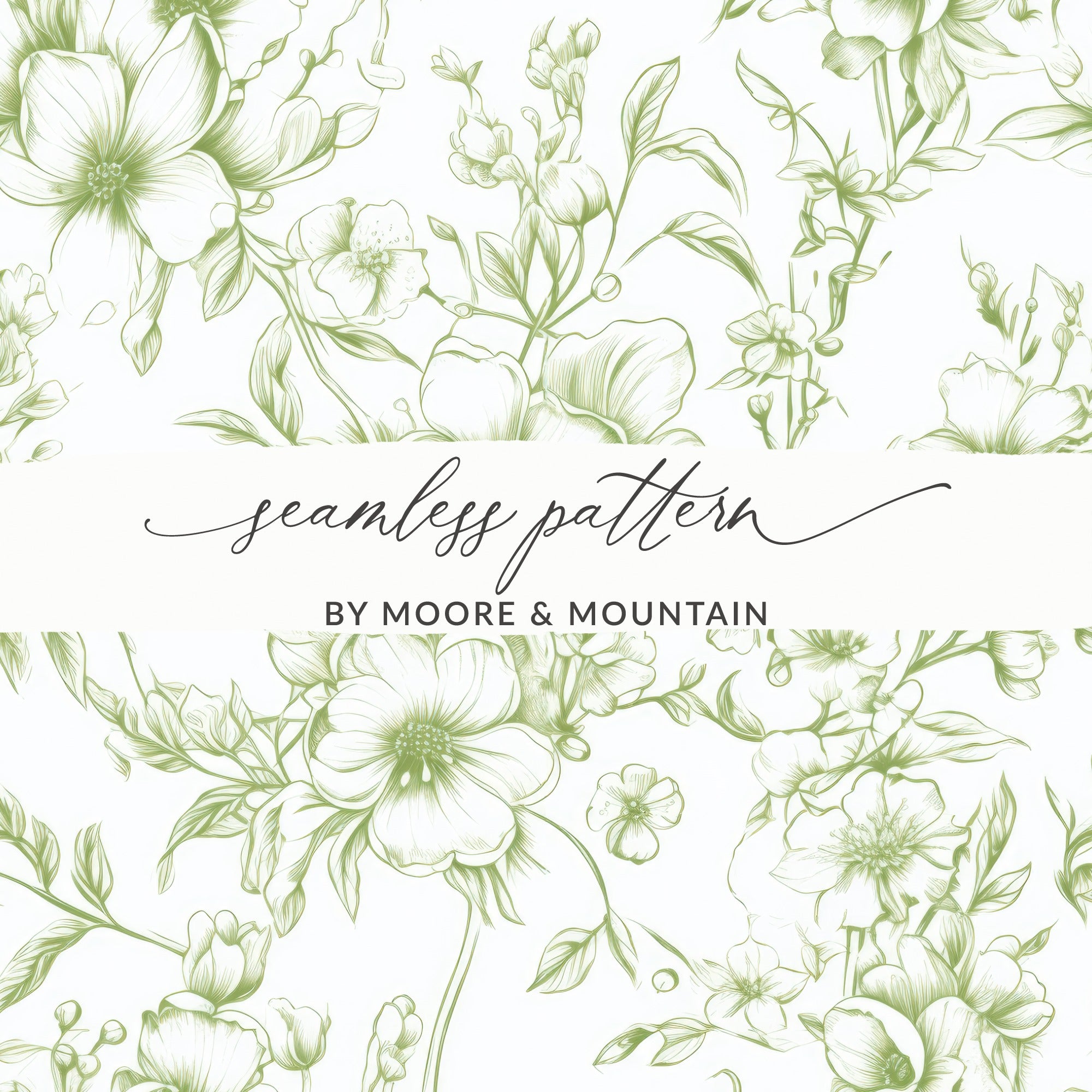 Green Floral Seamless Pattern by Moore & Mountain product