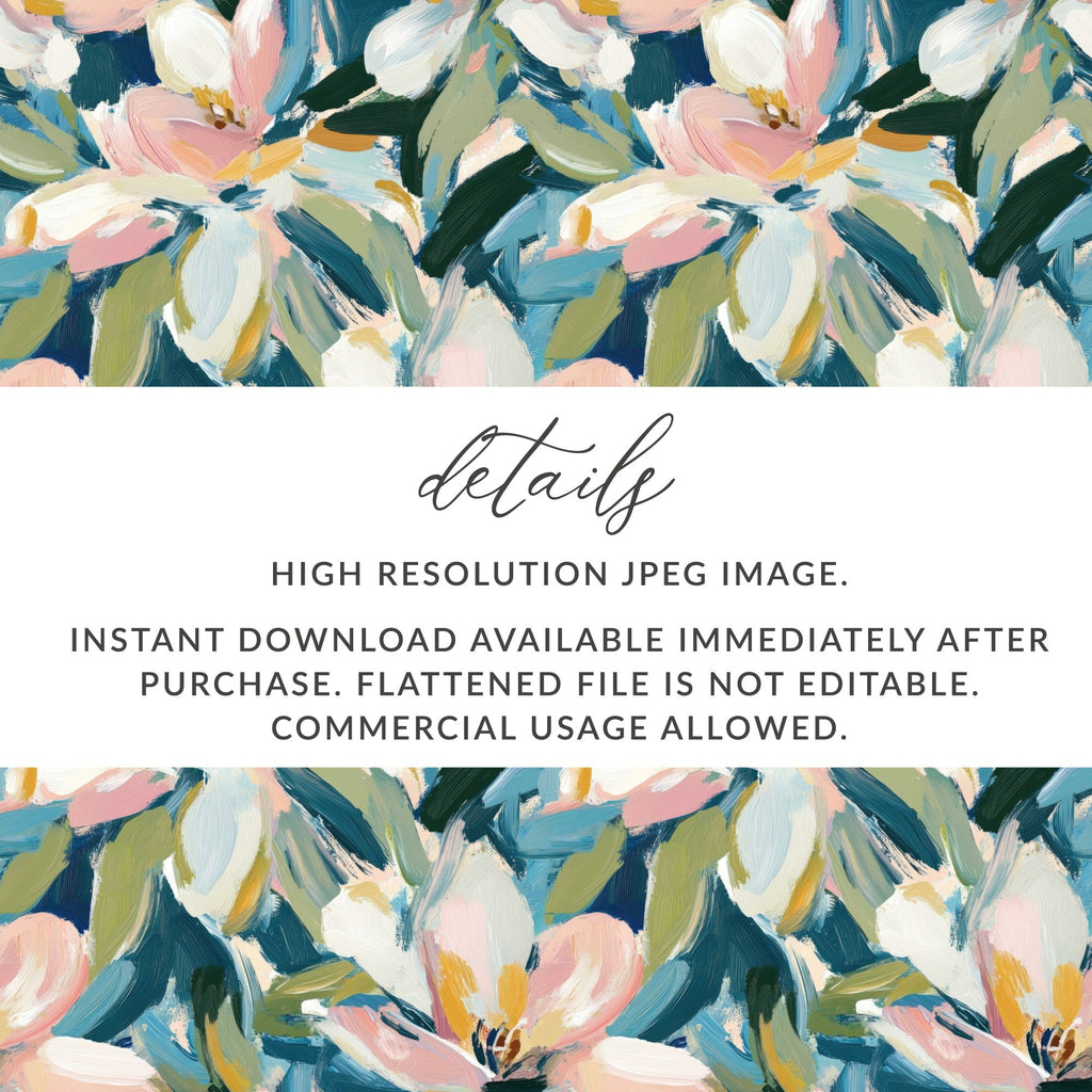 Floral Digital Paper, Abstract Flower Pattern, Seamless Blossom Design, Watercolor Texture, Spring Background, Printable Fabric, Scrapbook - Moore and Mountain