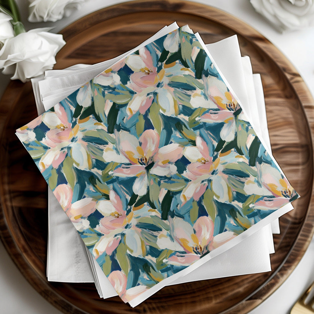 Floral Digital Paper, Abstract Flower Pattern, Seamless Blossom Design, Watercolor Texture, Spring Background, Printable Fabric, Scrapbook - Moore and Mountain