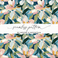Floral Digital Paper, Abstract Flower Pattern, Seamless Blossom Design, Watercolor Texture, Spring Background, Printable Fabric, Scrapbook - Moore and Mountain