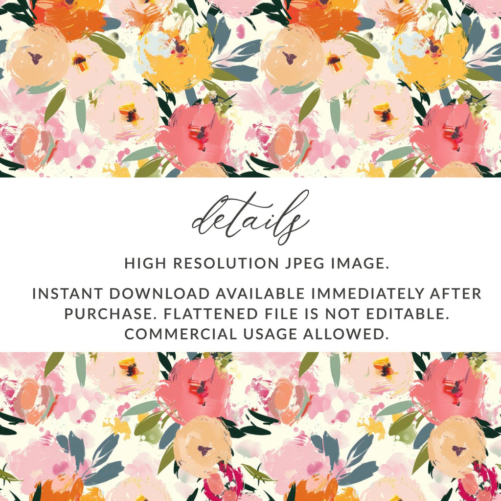Floral Digital Paper, Abstract Flower Pattern, Seamless Tileable Design, Scrapbook Paper, Fabric Print, Floral Background Digital, Digital - Moore and Mountain