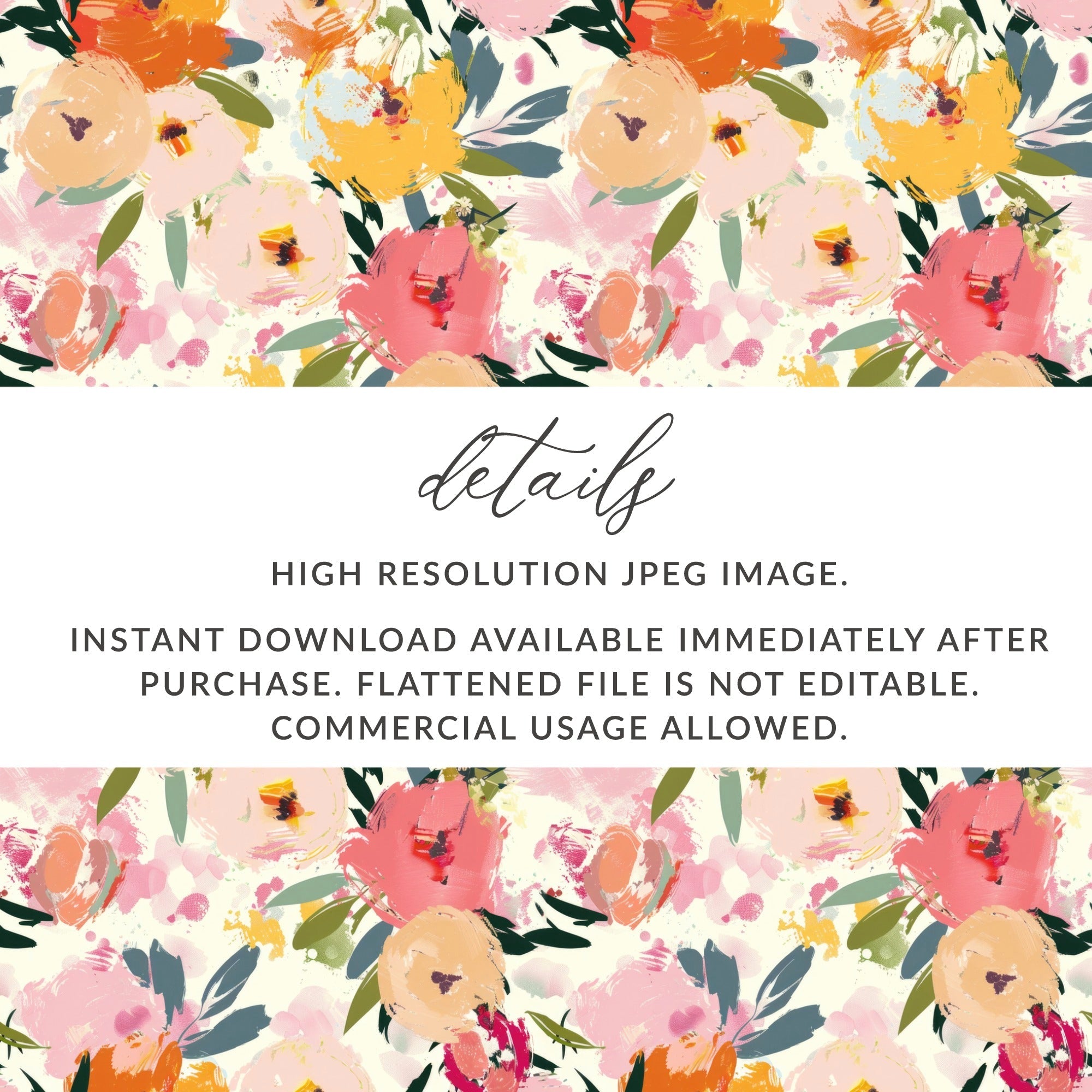 Floral Digital Paper, Abstract Flower Pattern, Seamless Tileable Design, Scrapbook Paper, Fabric Print, Floral Background Digital, Digital - Moore and Mountain