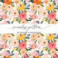Floral Digital Paper, Abstract Flower Pattern, Seamless Tileable Design, Scrapbook Paper, Fabric Print, Floral Background Digital, Digital - Moore and Mountain