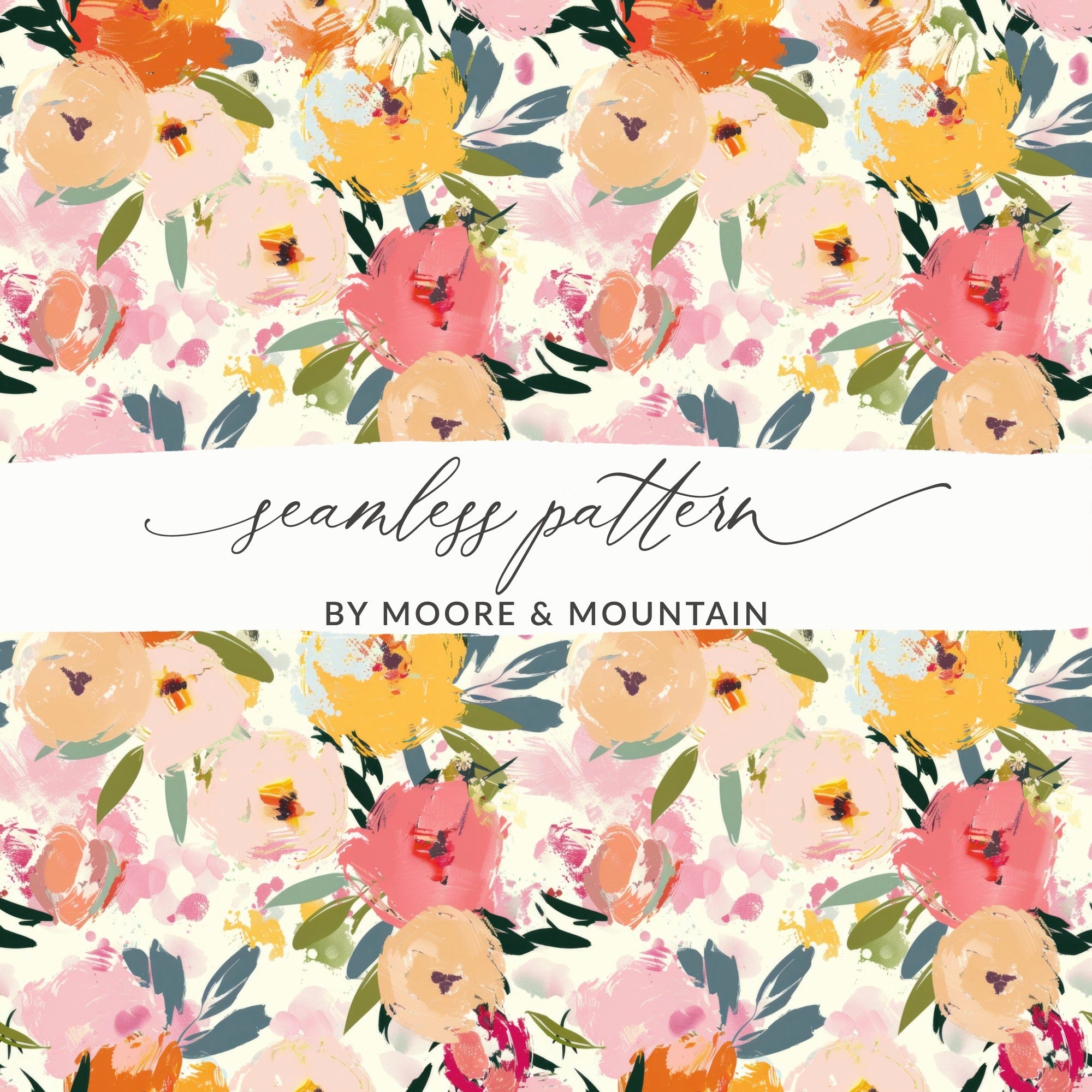 Floral Digital Paper, Abstract Flower Pattern, Seamless Tileable Design, Scrapbook Paper, Fabric Print, Floral Background Digital, Digital - Moore and Mountain