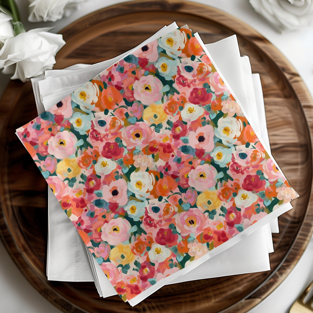Floral Digital Paper, Abstract Flowers, Seamless Pattern, Commercial Use, Repeating Design, Colorful Blooms, Printable Papers, Scrapbooking - Moore and Mountain