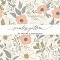 Floral Digital Paper, Seamless Flower Pattern, Spring Digital Download, Botanical Design, Scrapbook Paper, Fabric Pattern, Printable Paper - Moore and Mountain