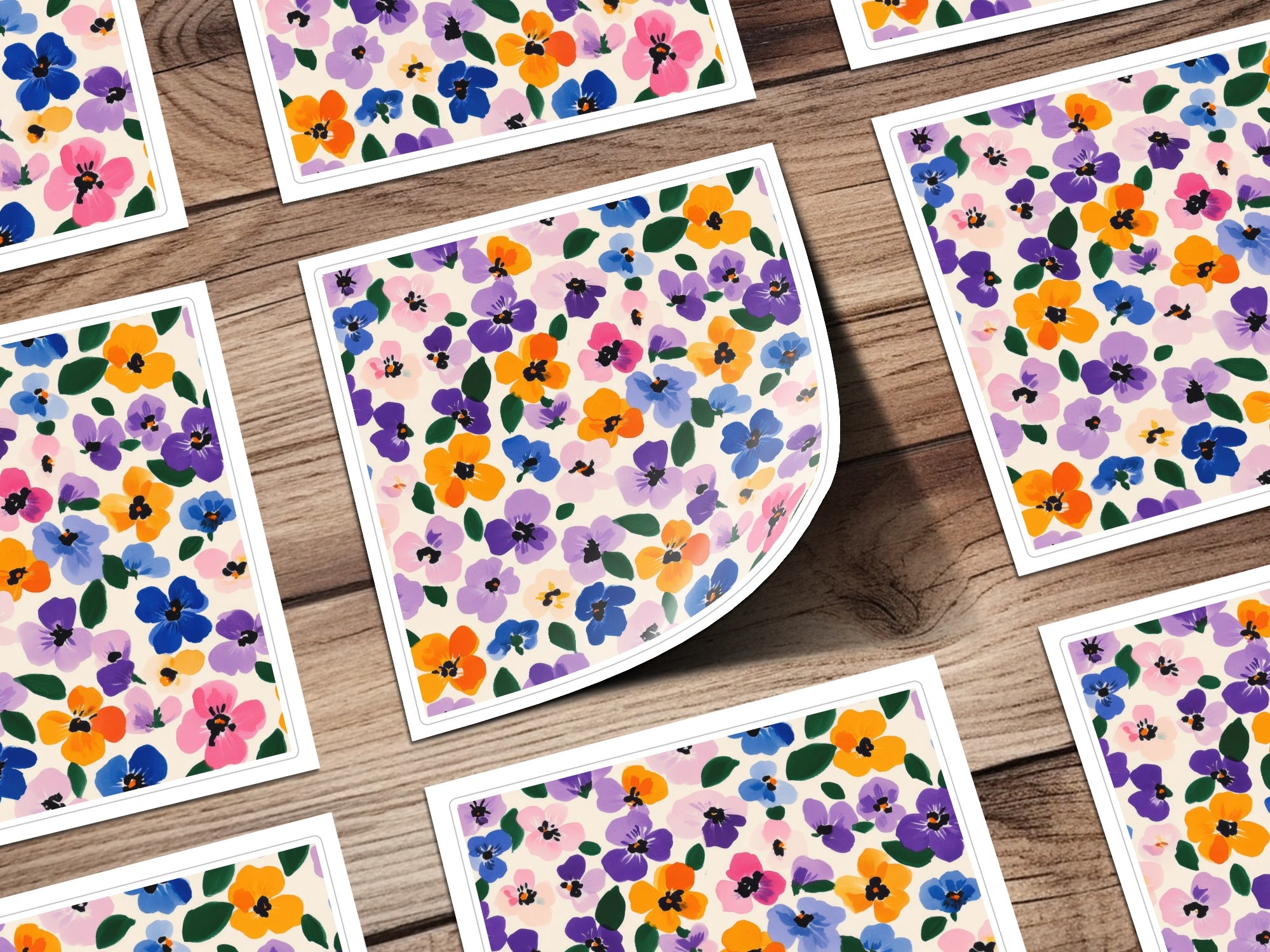 Vibrant Floral Pattern Colorful Sticker Sheet Product
