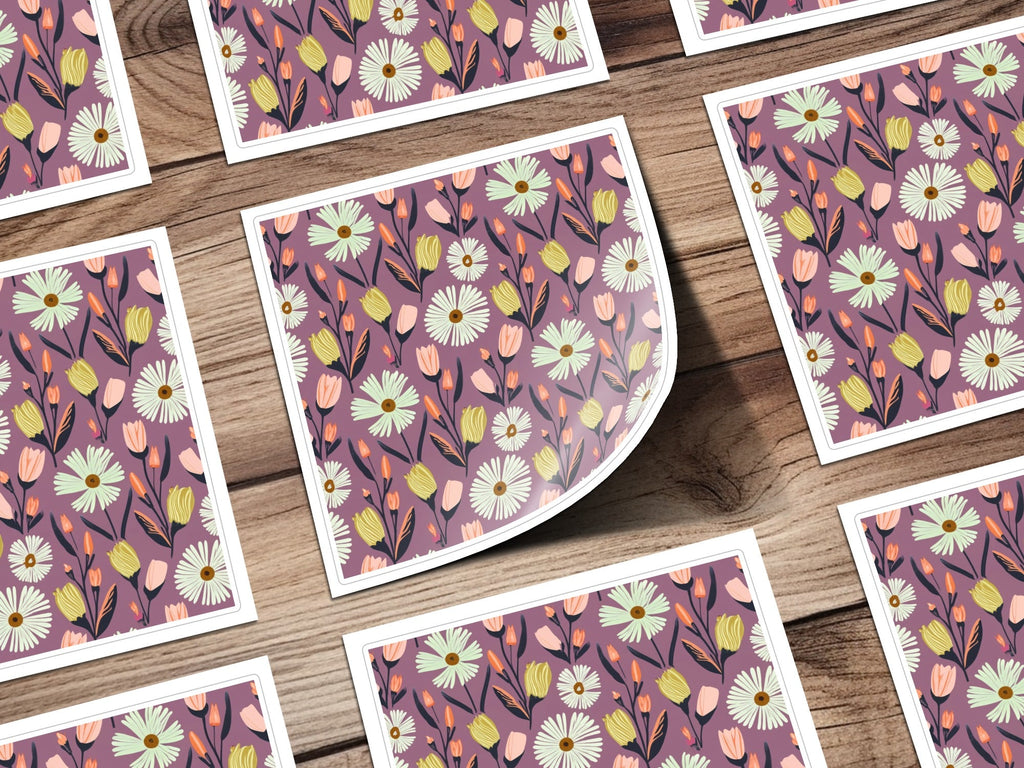 Floral Digital Paper, Daisy Seamless Pattern, Flowers Digital Download, Scrapbooking Paper, Fabric Design, Floral Print, Digital Design - Moore and Mountain