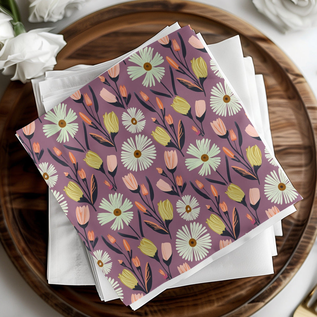 Floral Digital Paper, Daisy Seamless Pattern, Flowers Digital Download, Scrapbooking Paper, Fabric Design, Floral Print, Digital Design - Moore and Mountain