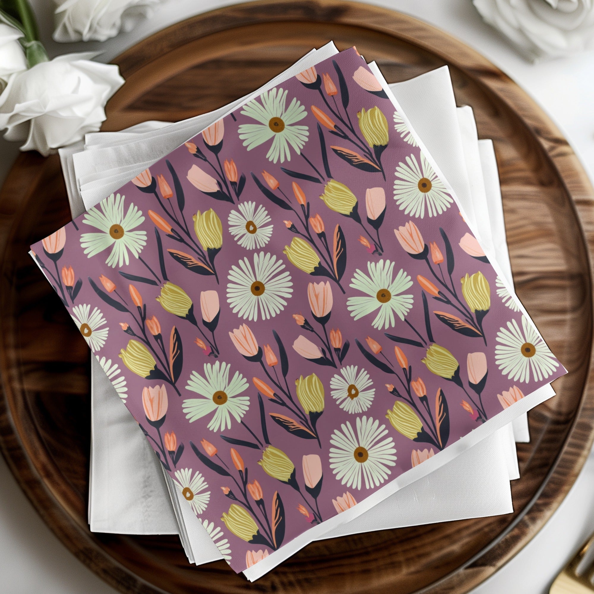 Floral Digital Paper, Daisy Seamless Pattern, Flowers Digital Download, Scrapbooking Paper, Fabric Design, Floral Print, Digital Design - Moore and Mountain