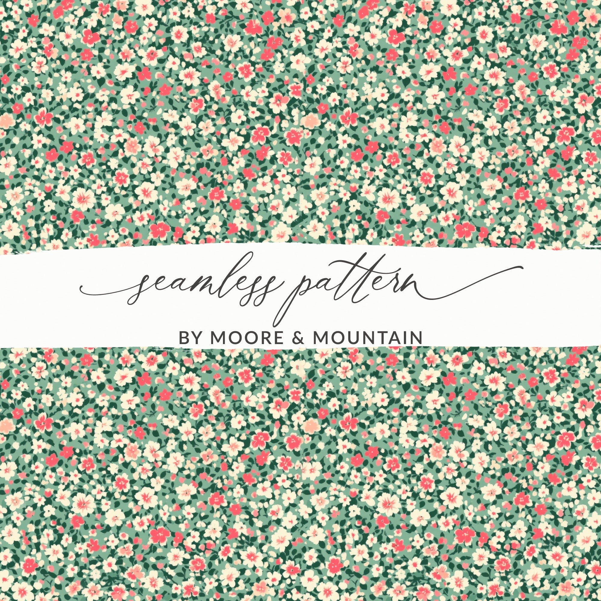 Floral Digital Paper, Ditsy Flower Seamless Pattern, Small Print Fabric Design, Pretty Floral Print, Digital Download, Repeating Pattern - Moore and Mountain