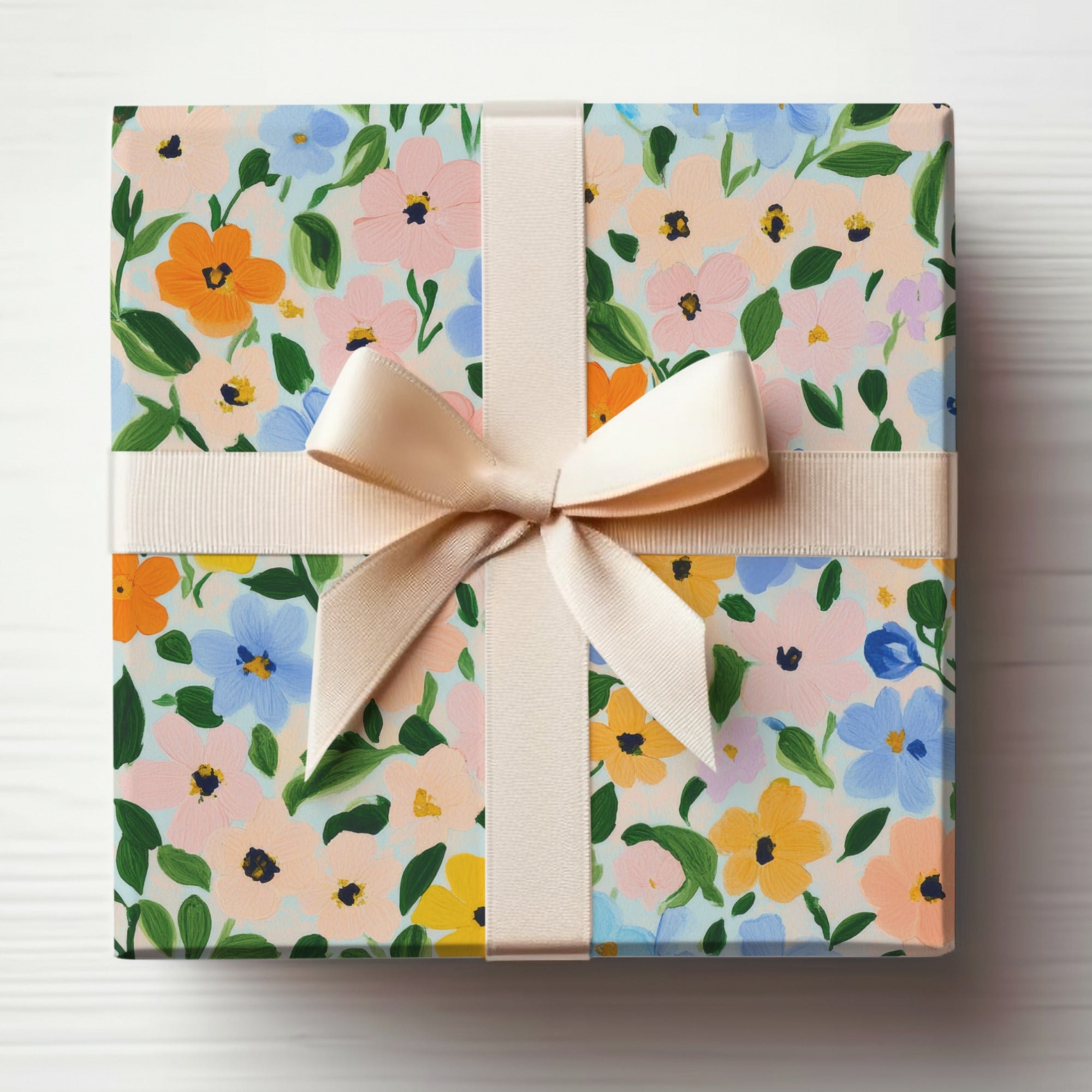 Decorative Floral Gift Wrap with Bow for Special Occasions