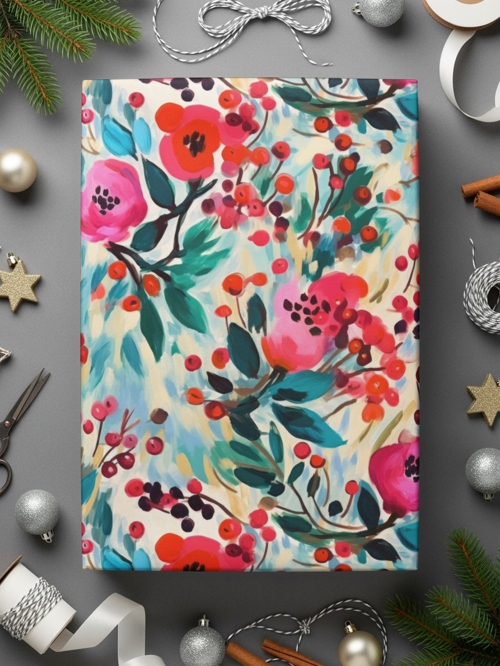 Floral Digital Paper, Painterly Flowers, Seamless Pattern Design, Scrapbook Paper, Surface Pattern, Fabric Design, Floral Art, Digital - Moore and Mountain