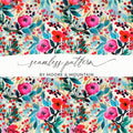 Floral Digital Paper, Painterly Flowers, Seamless Pattern Design, Scrapbook Paper, Surface Pattern, Fabric Design, Floral Art, Digital - Moore and Mountain